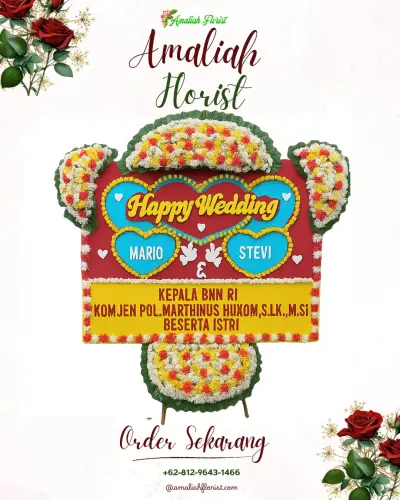 Karangan Papan Bunga Pernikahan di Kupang Raya